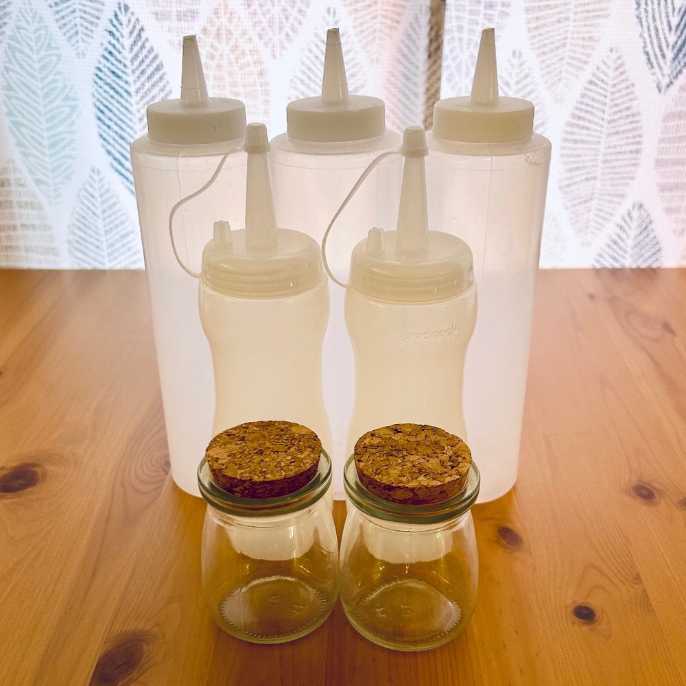 Miscellaneous Kitchen Bottles, Variety of Sizes